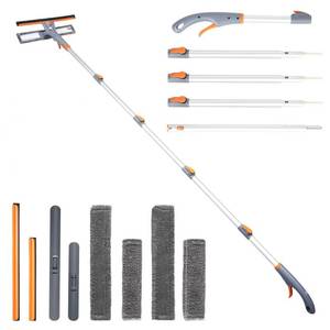 lot 4292 image: Eazer 3-in-1 Spray Window Squeegee, 76 Window Cleaner Tool with 5-Section Extension Pole, Window Cleaning Kit with 4 Microfiber Cloth, Window Washing Equipment for IndoorOutdoor Windows, Car Glass