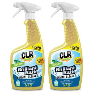 lot 4295 image: CLR Brilliant Bath Foaming Bathroom Cleaner Spray - For Use On Toilet, Bath, Shower, Sink, Glass, Stainless Steel - Fresh Scent, 26 Ounce Bottle (Pack Of 2)