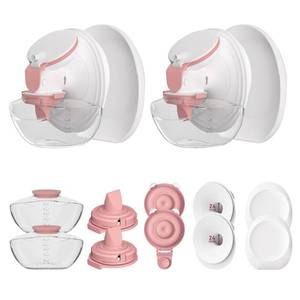 lot 4302 image: 2 Pack 24mm Full Breast Pump Kits Compatible with Momcozy Upgraded Mobile Flow M9, Upgraded M9 Full Set Parts Including 24mm FlnageX2, Red ValveX2, Red DiaphragmX2, Container with Silicone LipX2