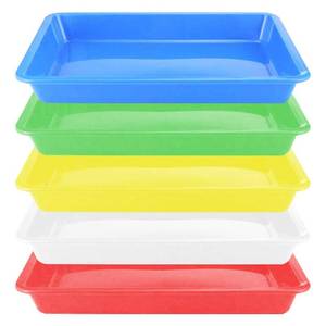 lot 8344 image: Plastic Art Trays - 5 Piece Stackable Activity & Craft Organizer, Serving & Jewelry Tray for DIY Projects, Painting, Beads (11 x 8.3 x 1.2 inch)