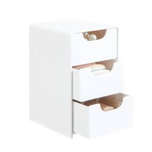 lot 8351 image: Imakmasion Mini White Plastic 3-Drawer Organizer for Girls�� Hair Accessories, Jewelry & Makeup �� Small Storage Box for Clips, Scrunchies, Desk & Bathroom Essentials