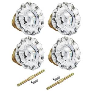 lot 8352 image: newliplace 2 Pack Mortise Lock Glass Door Knobs Replacement Set with Spindle, Antique Brass Crystal Door Knobs for Replacing Broken Old Vintage Lock Sets on Interior Door, Antique Brass Finish