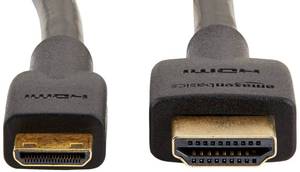 lot 8360 image: Amazon Basics High Speed Mini HDMI to HDMI Cable for Camcorder, 4K Video, 1.8 m, Black