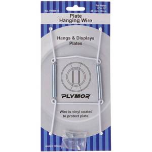 lot 8378 image: Plymor White Vinyl Finish Wall Mountable Plate Hanger, 6.125 H x 3 W x 0.5 D (For Plates 8 - 10)