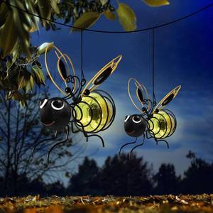lot 8387 image: EVOLUX Hanging Bee Solar Garden Lights Decor for Outside, Outdoor Statues Figurine Lights Decorations for Patio Balcony Yard Ornament Housewarming(2 pcs)