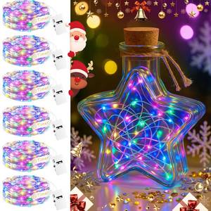 lot 8399 image: Fairdeer 6Pack Fairy Lights with Timer, 7ft 20 LED Twinkle Light Battery Operated 3 Modes, Mini String Lights for Christmas Trees Wreath Party DIY Mason Jars Bottles Decor, Multi-Colored