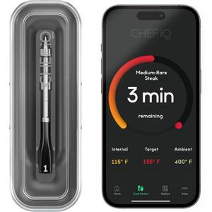 lot 8401 image: CHEF iQ Sense Smart Wireless Meat Thermometer with Ultra-Thin Probe, Unlimited Range Bluetooth Meat Thermometer, Digital Food Thermometer for Remote Monitoring of BBQ Grill, Oven, Smoker, Air Fryer