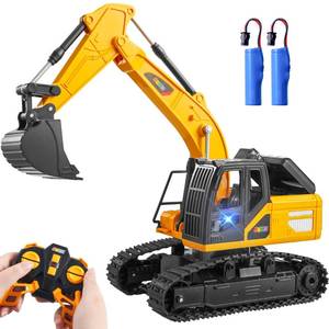 lot 11565 image: JOYIN Remote Control Excavator Toys for Boys, 2.4Ghz RC Play Excavator with Light, Construction Toys for Boys Birthday Gift 3-5 4-7 8-12 Year Old Kids, Easter Basket Stuffers