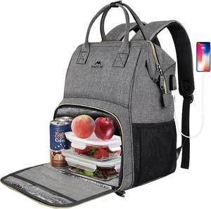 lot 11572 image: MATEIN Lunch Backpack for Women, 15.6 Inch Laptop Backpack with Lunch Compartment, Lightweight Work Backpacks for Teacher Nurse, Insulated Cooler Lunchbox Food Bag Meal Prep Bag for Picnics College