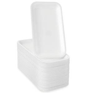 lot 11579 image: EBOOT 50 Pcs Crafts Foam Trays, White Foam Meat Food Plates Paint and Ink Mixing Plates Rectangle Printmaking Dish for DIY Art Craft Dissecting(8 x 4 x 1 Inches)