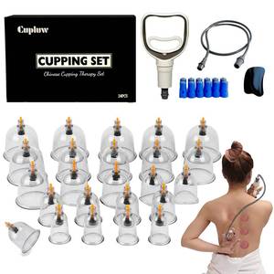 lot 11646 image: Cupluw Cupping Set, 24 Cups Cupping Kit for Massage Therapy, Chinese Cupping Therapy Set with Magnetics, Professional Vacuum Cupping Set for Cellulite Reduction Muscle Pain Relief with Manual Pump