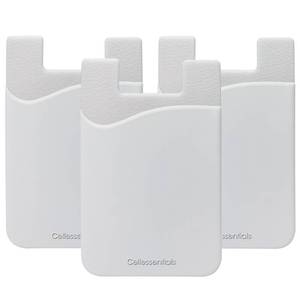 lot 12121 image: Cellessentials USA Merchant Redesigned Card Holder - Silicone Stick on Cell Phone Wallet with Pocket for Credit Card ID Business Card - iPhone Android & Smartphones (White)