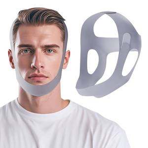 lot 12122 image: OHELEEP Anti Snore Chin Strap for CPAP Users, Snore Stopper Adjustable, Chin Strap for Sleeping Comfortable Stop Snoring Solution, Anti Snoring Devices Breathable and Reusable, Gray, M
