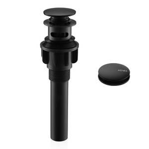 lot 12126 image: KENES Pop Up Bathroom Sink Drain with Overflow, Matte Black Pop Up Drain Stopper Anti Clog Pop Up Drain Stopper Lavatory Bathroom Vanity Sink Drain