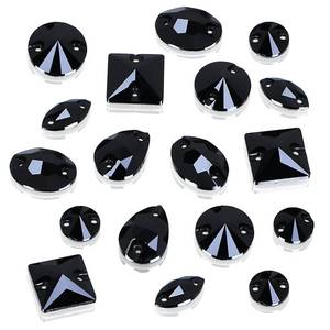 lot 12131 image: DONGZHOU Flatback Sew On Rhinestone,Sew On Crystal with Holes Mix Shape Glass Rhinestones Crystal Gems Sewing Stones for Clothes, Garments, Dress and Shoes��Jet