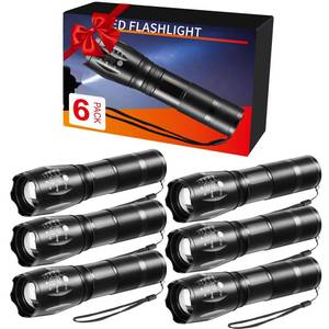 lot 12139 image: 6Pack LED Flashlights High Lumens, 5Mode Tactical Flashlight for Home, Small Flashlights Powerful, Pocket Flashlight Battery Powered, Adjustable Torch Light, Mini Flash Light for Emergencies Camping