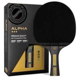 lot 12142 image: STIGA Alpha Ping Pong Paddle �� 5-ply Extra Light Blade �� 2mm Premium Sponge �� Flared Handle for Masterful Grip �� Performance Table Tennis Racket for Competitive Play