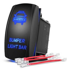 lot 12144 image: Nilight 90004B Bumper Light Bar Rocker Switch Led Light Bar 5 Pin Laser OnOff Switch 20A12V 10A24V Switch Jumper Wires Set