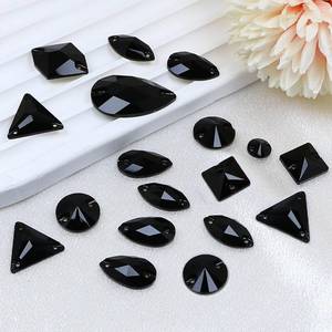lot 12152 image: JINJIAO Rhinestones for Crafting,Black Glass Flatback Rhinestones 8MM-28MM 68PCS Mix Shape Crystals Gems for Crafts DIY Sew On Rhinestone for Dress Jewelry Shoes Design Art