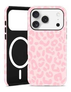 lot 12153 image: Jusy Compatible with MagSafe Leopard Print Case for iPhone 17 Pro Max, Trendy Luxury Magnetic Phone Case, Soft TPU and Hard PC Protective Phone Cover for Women Girls - Pink Leopard