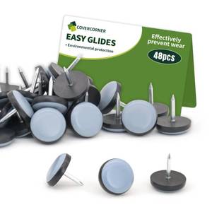 lot 12160 image: COVERCORNER Chair Leg Floor Protectors 34 Furniture Glides - Nail on Furniture Sliders Floor Protectors for Chairs