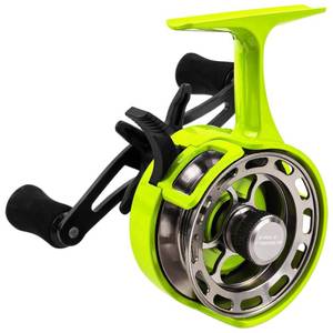 lot 12208 image: FREE FISHER Ice Fishing Reels 3.21 Gear Ratio Ultra Smooth 31Ball Bearings Strength CNC-machined Aluminum Inline Ice Fishing Reel Green Right Hand Retrieve