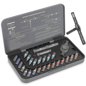 lot 12213 image: 24 in 1 Magnetic Ratchet Screwdriver Set with Precision Bits �� Ideal for Home Repairs, DIY Projects, and Electronics �� Ergonomic Rotatable Ratchet Handle and Storage Case ��Perfect Holiday Gift(Could Be Missing Pieces)