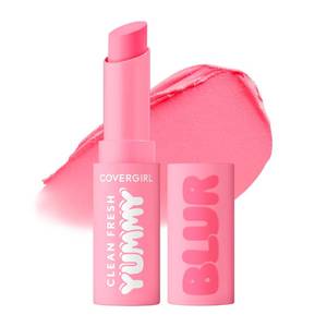 lot 12215 image: COVERGIRL Clean Fresh Yummy Blur Lipstick, Blurring Effect, Matte Lip Color, Fresh Pear Flavored, Vegan Formula - 120 Sugar Poppy Blur (Bubblegum Pink)