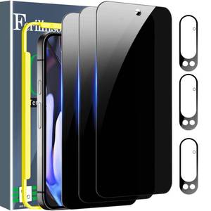 lot 12239 image: Ferilinso Full Coverage 3 Pack Privacy Screen Protector for Google Pixel 9 Pro XL Phone Case Friendly, 3 Pack Tempered Glass Camera Lens Protector Accessories Auto- Dusting & Adhesive