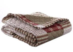 lot 13651 image: Eddie Bauer - Throw Blanket, 100% Soft Cotton Percale Plaid Bedding, Throw Blanket for Couch or Bed (Camano Island Red, 50 x 60)