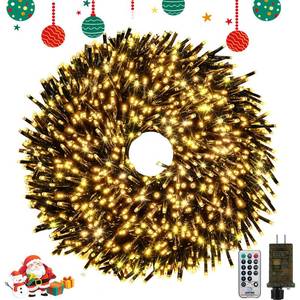lot 13659 image: 50FT 1000 LED Christmas Cluster Lights, Firecracker String Lights with Remote & 8 Modes & Timer, Waterproof Fairy Twinkle Light Plug in for Indoor Outdoor Party Garden Xmas Tree Decoration, Warm White