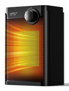 lot 13661 image: Lerat Electric Space Heater, Small Heater for Indoor Use, 1200W PTC Fast Heating Portable Heater, Overheat & Tip-Over Protection, Heating & Fan Modes for Bedroom, Office, Camping, Black
