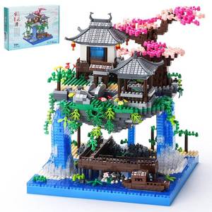 lot 13675 image: CAXIMSY Cherry Blossom Bonsai Tree House Building Block Sets 3320PCS Chinese Architecture of Peach Blossom Micro Mini Building Set Toy Gift for Kids Adults