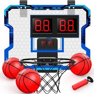 lot 13699 image: Antaha Basketball Hoop Indoor, Mini Basketball Hoop Over The Door with Scoreboard, Basketball Toys Gifts for 5 6 7 8 9 10 11 12 Year Old Boys Girls