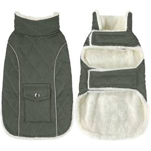 lot 14257 image: Malier Dog Winter Coat, Windproof Dog Cold Weather Coats with Real Pocket, Winter Extra Warm Pet Coat Fleece Jacket Reflective Clothes for Small Medium Large Dogs and Puppy (Green, Medium)