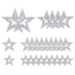 lot 14282 image: BEUNITONE 26pcs Star Iron on Patches 4 Sizes Rhinestone Adhesive Crystal Star Patches Glitter Embroidered Patches Applique for DIY Clothes Dress Pants Hats Jeans Shoes Bags