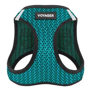 lot 14299 image: Best Pet Supplies - All Weather MeshPlush, Reflective, No Pull Harness for Small, Medium Dogs, Cats - Secure with Hook & Loop Fastener, Buckle, Double D-Rings - Turquoise 2-Tone, M