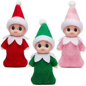 lot 14327 image: JOYIN 3PCS Christmas Tiny Elf Doll with 1 Red,1 Green and 1 Pink Elf Doll, Christmas Holiday Decoration Accessories Tiny Gift for Girls Boys Kids Adults