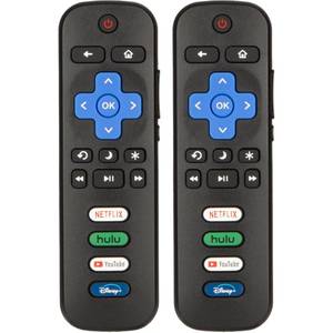 lot 14342 image: ORQRQO (Pack of 2) Replacement Remote for Roku TV, TCL, Hisense, Onn Roku TV, Not Compatible with Roku Stick, Box, Player, No Setup Required