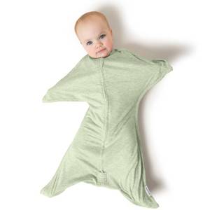 lot 14343 image: SleepingBaby Zipadee-Zip Transition Swaddle - Cozy Baby Swaddling Blanket with Zipper Convenience - Roomy Wearable Blanket for Easy Diaper Changes - 4-8 Month - Zen Garden Green Heather