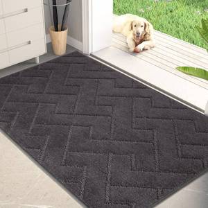 lot 15523 image: PURRUGS Dirt Trapping Door Mat 34 x 59, Non-Slip Machine Washable Entry Rug, Dog Doormat, Indoor Front Door Mat, Super Absorbent Entryway Rug for Muddy Shoes & Paws, Charcoal