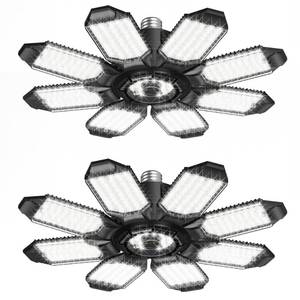 lot 15550 image: Craftersmark LED Garage Lights - 250W, 6500K, 25000LM Deformable LED Garage Lighting Fixture, Shop Lights for Garage, Basement, Barn, High Bay Light