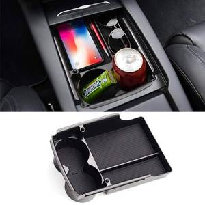 lot 15552 image: Compatible with Tesla Model SModel X Center Console Storage Box, Jaronx Insert Organizer TrayCup Holder Compatible with Tesla Model SX Accessories 2016-2021