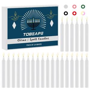 lot 16069 image: Tobeape Spell Chime Candles 24 pcs White Candles, 4 Tall Unscented Mini Magic Taper Candle for Christmas, Shabbat, Witchcraft, Wiccan Altar, Ritual, Prayer, Meditation, Wedding, Birthday, Party Decor