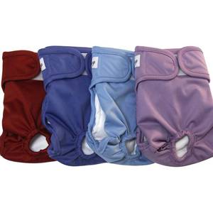lot 16073 image: JoyDaog Female Dog Diapers for Large Dogs,4 Pack Reusable Washable Premium Doggie Diapers for Heat,Incontinence,Period Doggy Nappies,XL