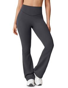 lot 16109 image: UNISSU Hugcurve No Front Seam High Waisted Flare Leggings for Women Bootcut Yoga Pants Buttery Soft Lounge Workout - 29.5 Graphite Grey X-Small