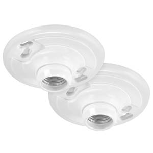 lot 16116 image: Maxxima Keyless Plastic Lamp Holder - One-Piece Medium Base, E26 Socket Outlet Box Mount, 660W, Ceiling Lighting, Compatible with LED and Incandescent Light Bulbs - 1 Pack