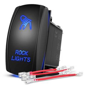 lot 16130 image: Nilight - 90008B Rock Lights Rocker Switch LED Light Bar 5Pin Laser OnOff LED Light 20A12V 10A24V Switch jumper wires set for Jeep Boat Trucks,2 years Warranty Blue