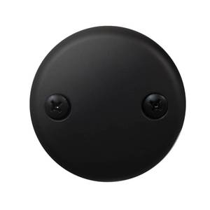lot 16138 image: Westbrass R329-62 3-18 Two-Hole Bathtub Overflow Face Plate and Screw, Matte Black
