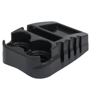 lot 16152 image: Universal Car Floor Center Console with Dual Cup Holders, Portable Center Console Storage Organizer, Vehicle Organizer for SUV, Truck, Van, Car, Recycled Plastic, Made in USA (Black)
